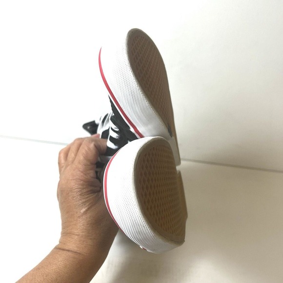 Vans SK8-Hi Sneakers Skate Women's 8.5 Lace Up Mens 7 Black Red Canvas Zip Heart - Picture 8 of 12